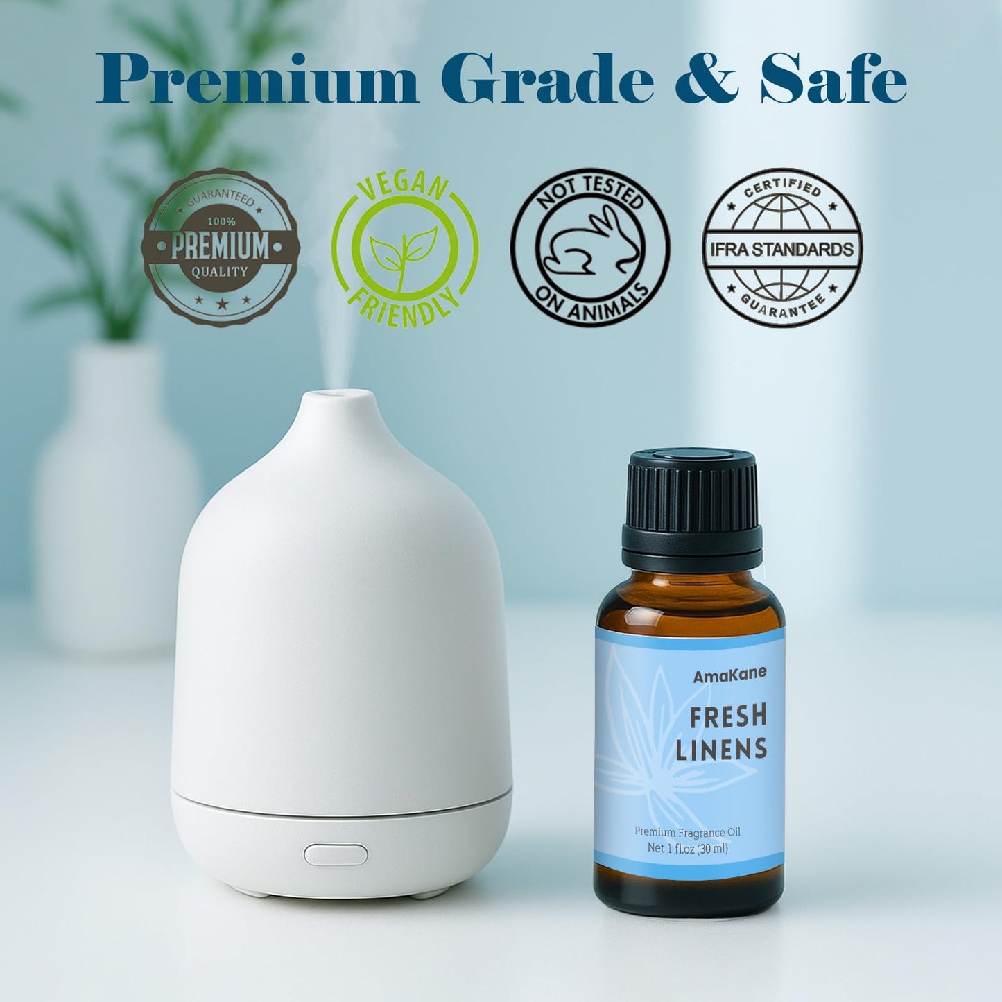 AmaKane Fresh Linens Fragrance Oil 30ml – Clean Diffuser Oil for Home, Candle & Soap Making