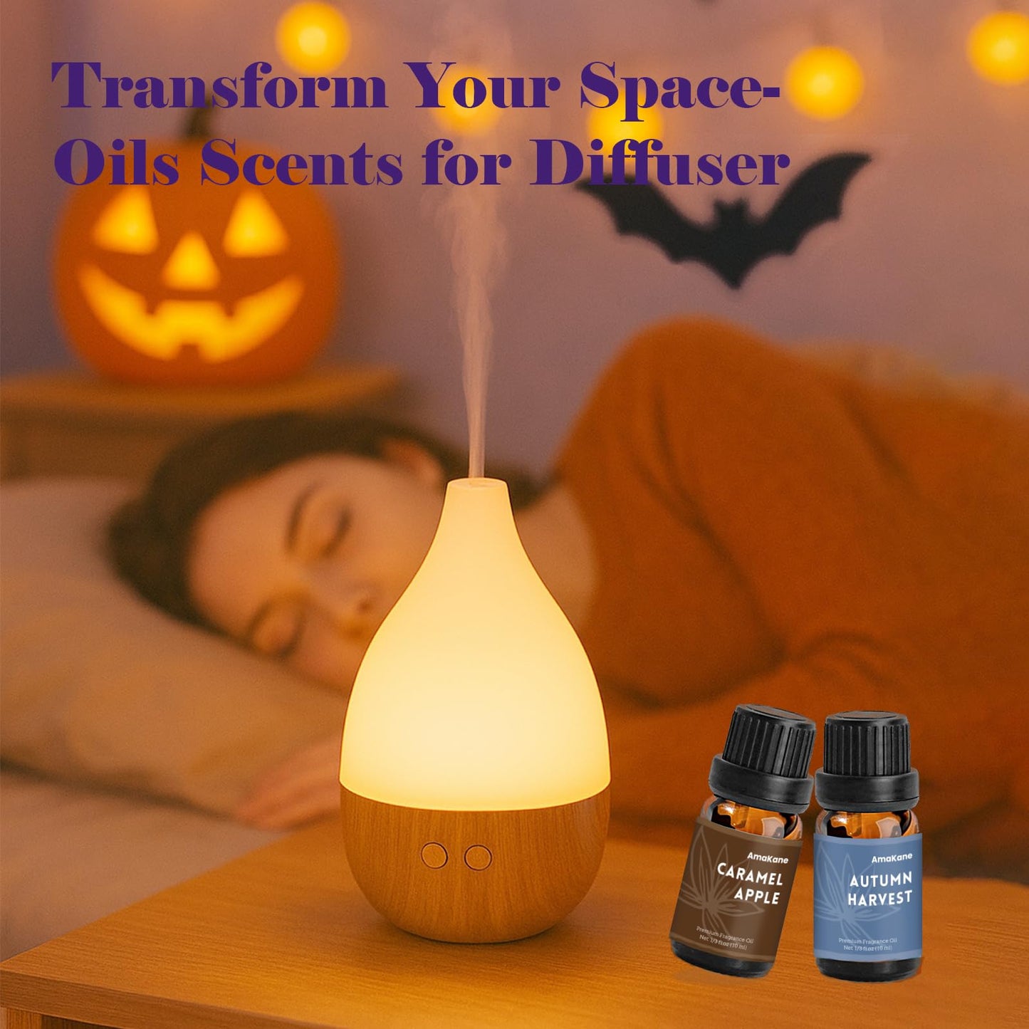 AmaKane Halloween Fragrance Oil Set – 6x10ml Fall Diffuser & Candle Scents