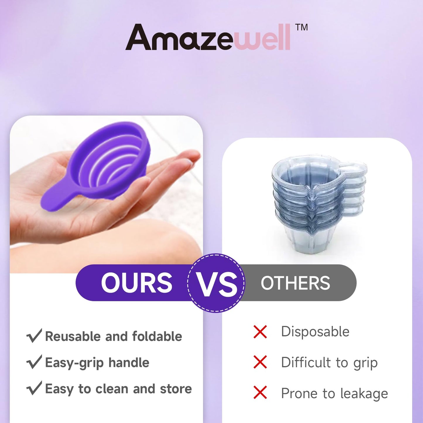 Amazewell Reusable Folding Urine Cups for Ovulation & Pregnancy Tests