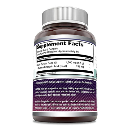 Amazing Formulas Black Currant Oil 1500 mg – Softgels, GLA, Non-GMO, Gluten Free