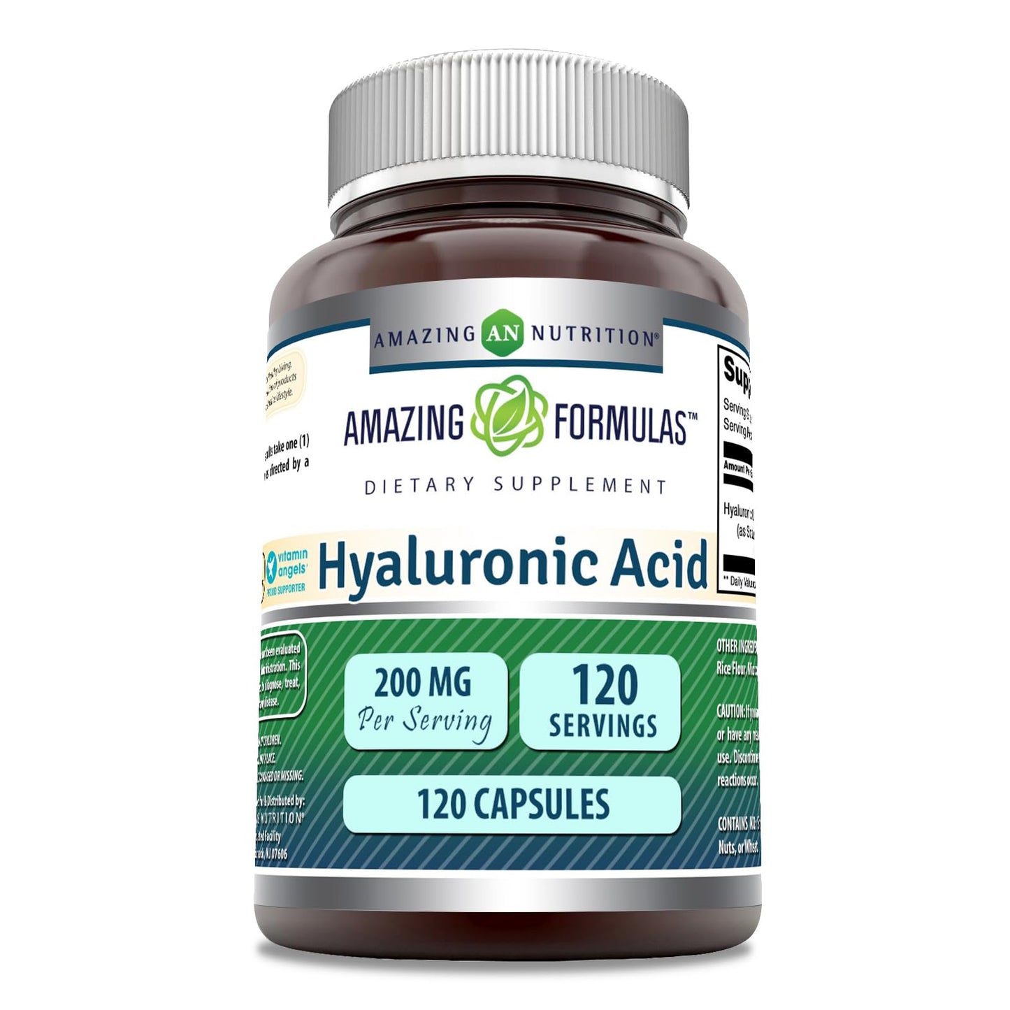 Amazing Formulas Hyaluronic Acid 200mg - 120 Capsules | Non-GMO, Gluten Free, Made in USA