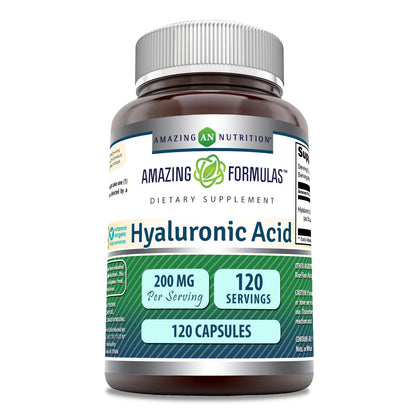 Amazing Formulas Hyaluronic Acid 200mg - 120 Capsules | Non-GMO, Gluten Free, Made in USA