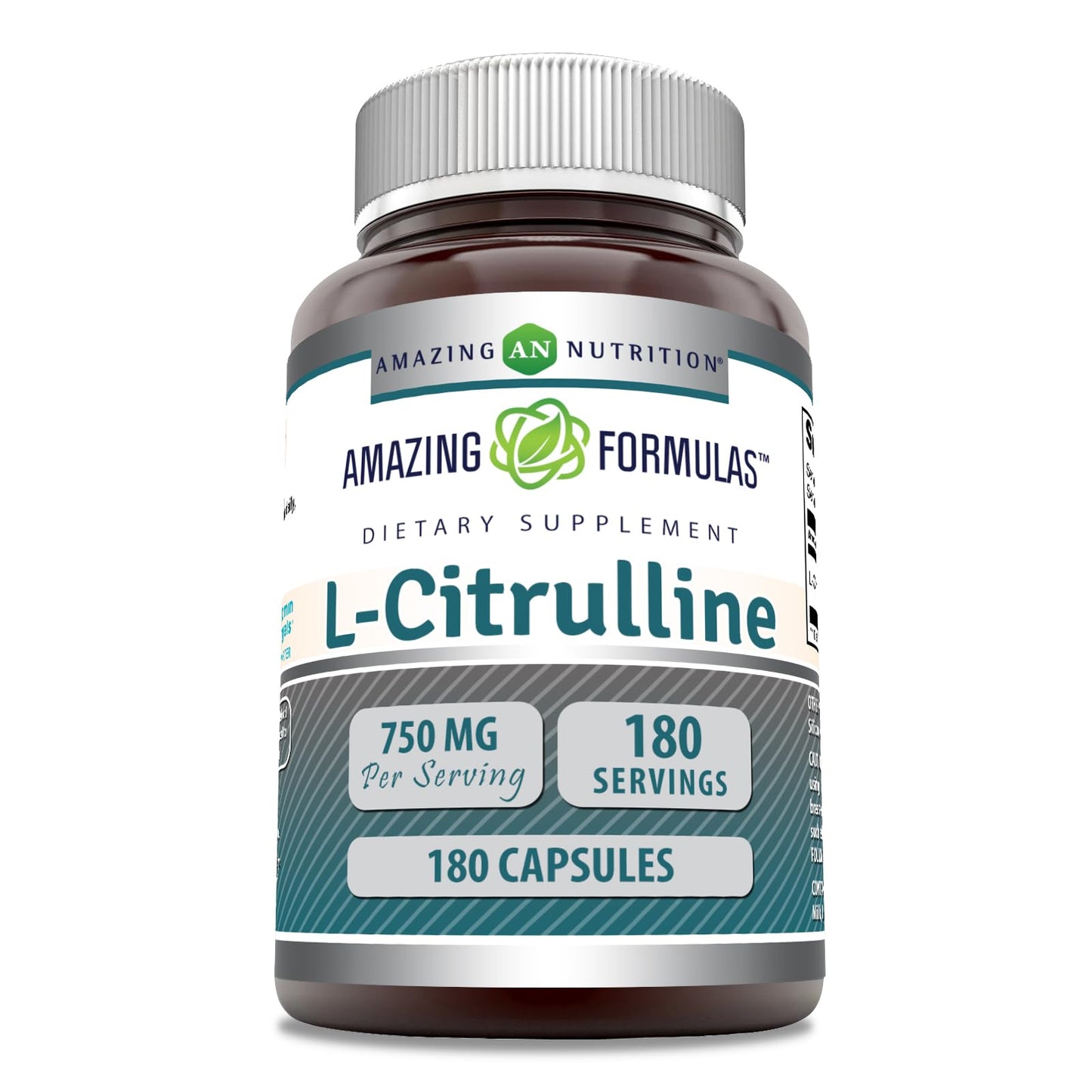 Amazing Formulas L-Citrulline 750 mg | 180 Capsules | Non-GMO & Gluten-Free | Made in USA