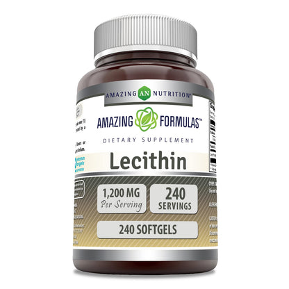 Amazing Formulas Lecithin 1200 mg Softgels – Non-GMO, Gluten-Free, USA Made