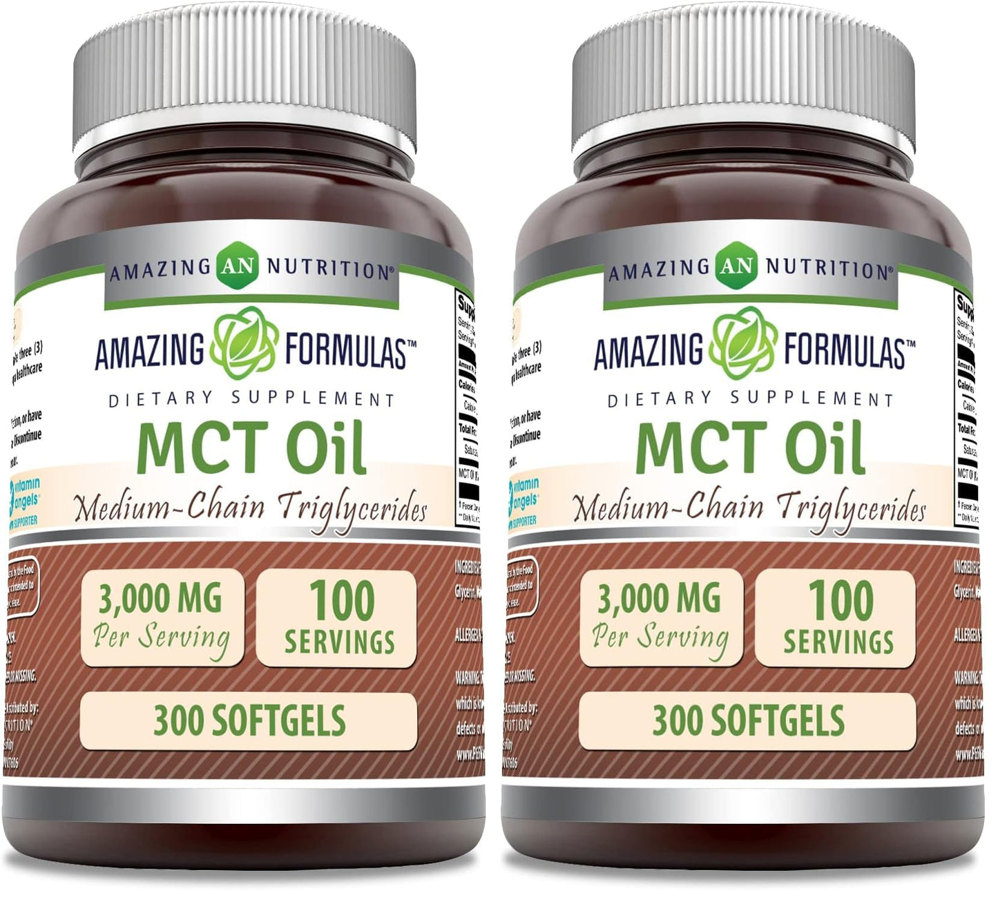 Amazing Formulas MCT Oil Softgels – 1000 Mg per Serving, Non-GMO, Gluten-Free, Made in USA (2 Pack, 300 Count)