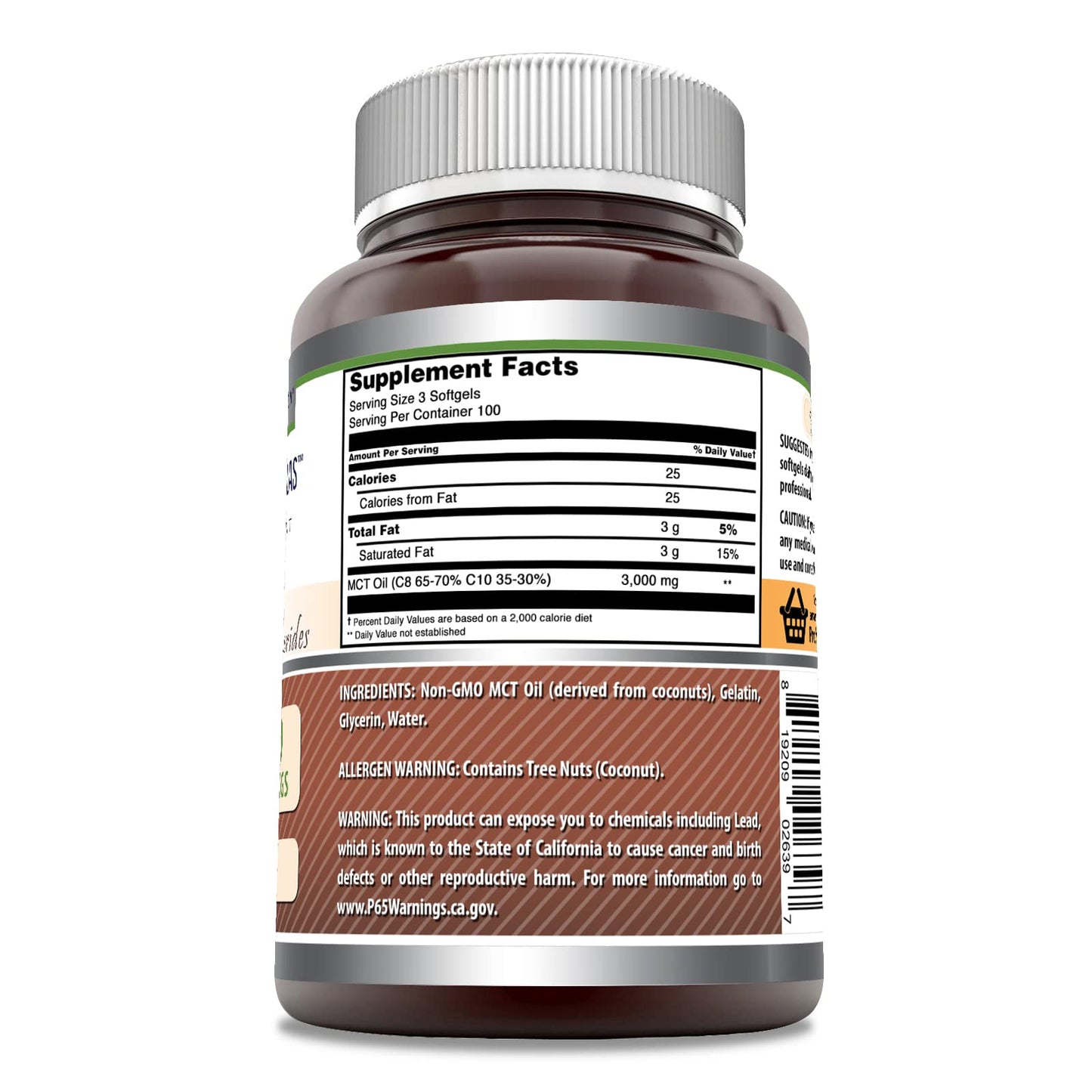 Amazing Formulas MCT Oil Softgels – 1000 Mg per Serving, Non-GMO, Gluten-Free, Made in USA (2 Pack, 300 Count)