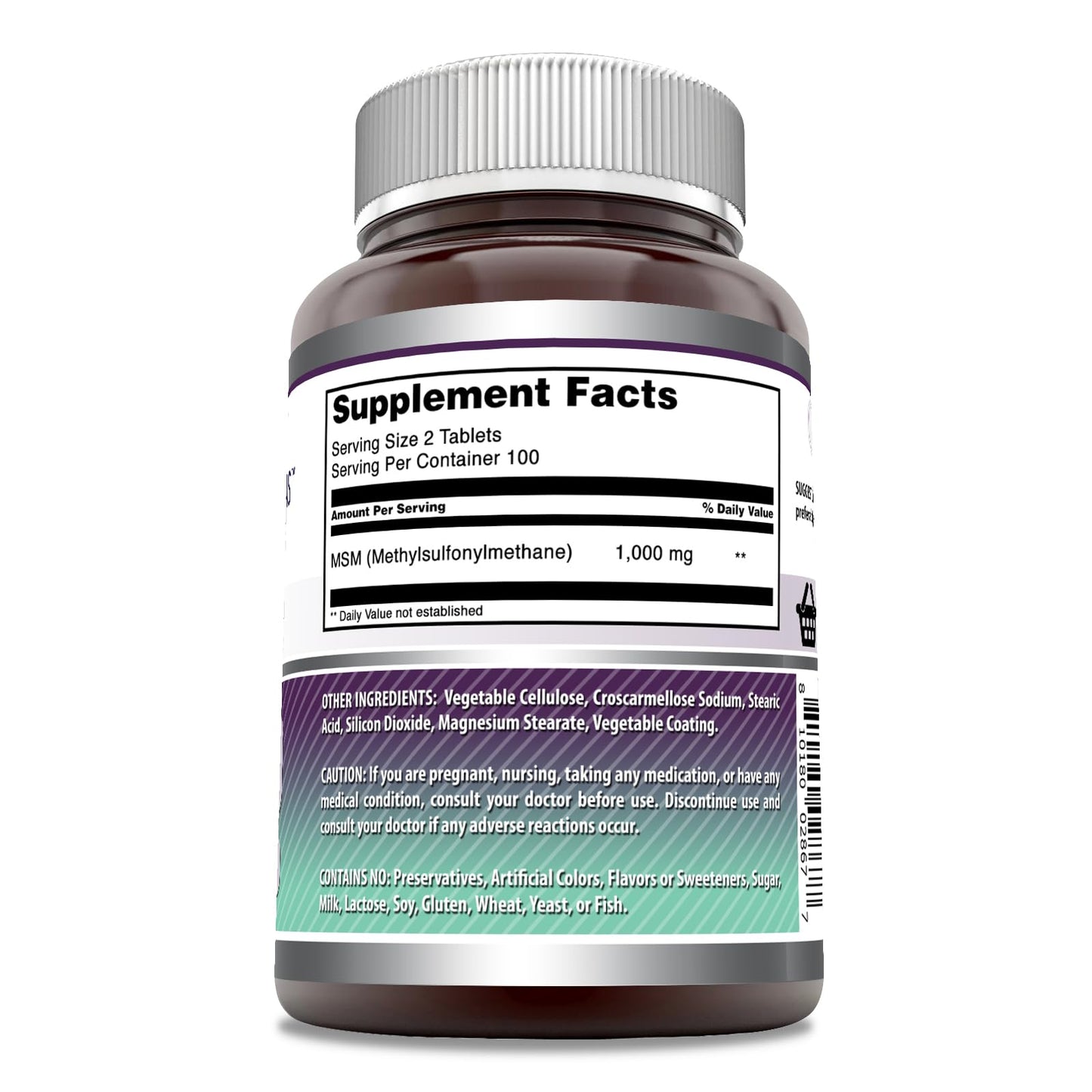 Amazing Formulas MSM Supplement – 1000 mg per Serving, 200 Tablets, Non-GMO, Gluten Free, Made in USA