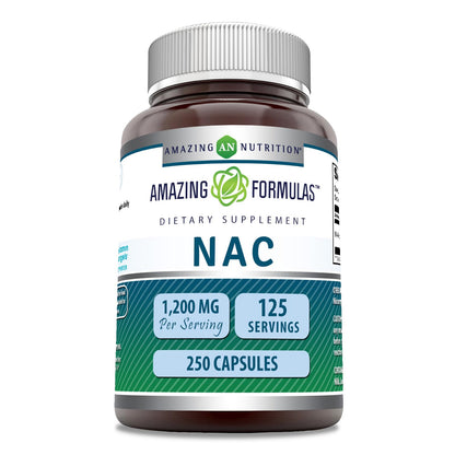 Amazing Formulas NAC Supplement - 600 mg per Serving | 250 Capsules | Non-GMO | Gluten Free | Made in USA