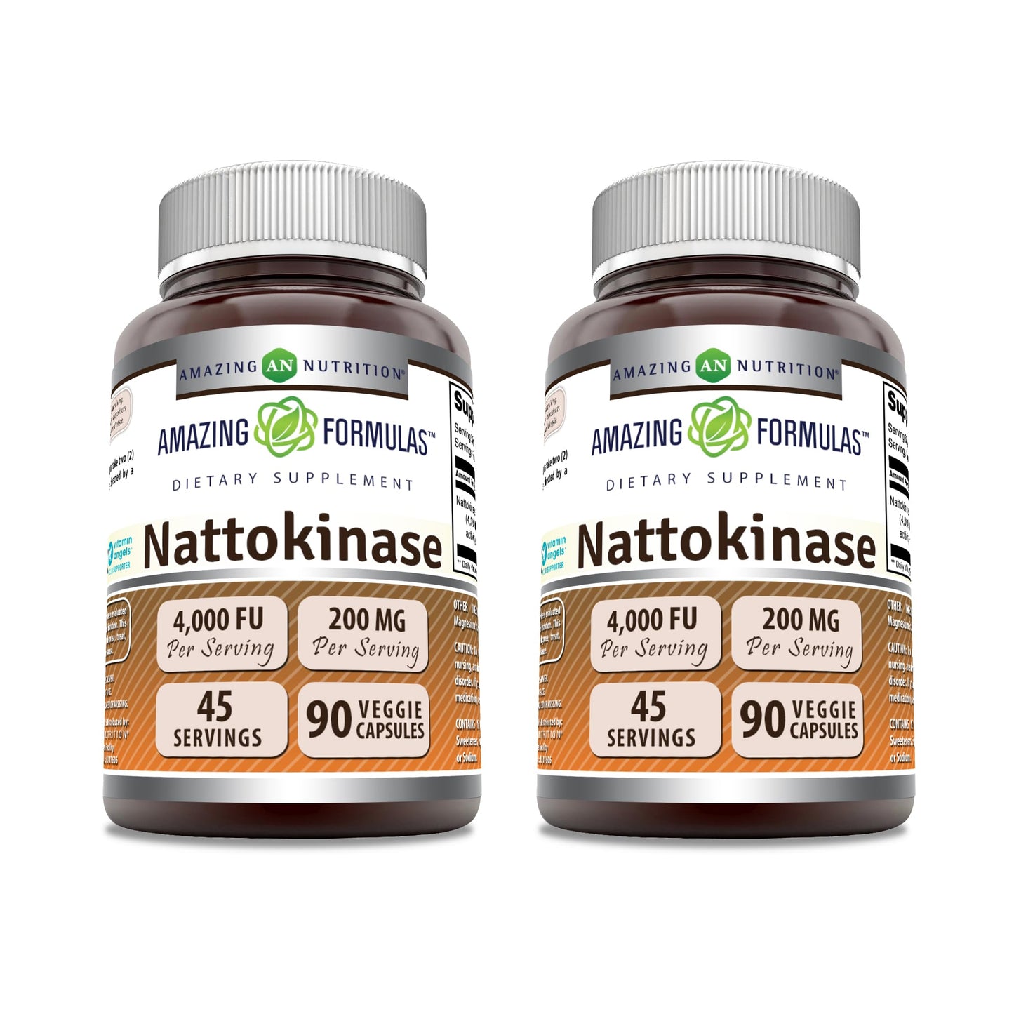 Amazing Formulas Nattokinase 100 mg Veggie Capsules – 2000 FU, Non-GMO, Gluten Free, USA Made (90 Count, 2 Pack)