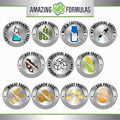 Amazing Formulas Psyllium Husk 750mg - 120 Veggie Capsules | Non-GMO, Gluten Free, Made in USA | 2 Pack