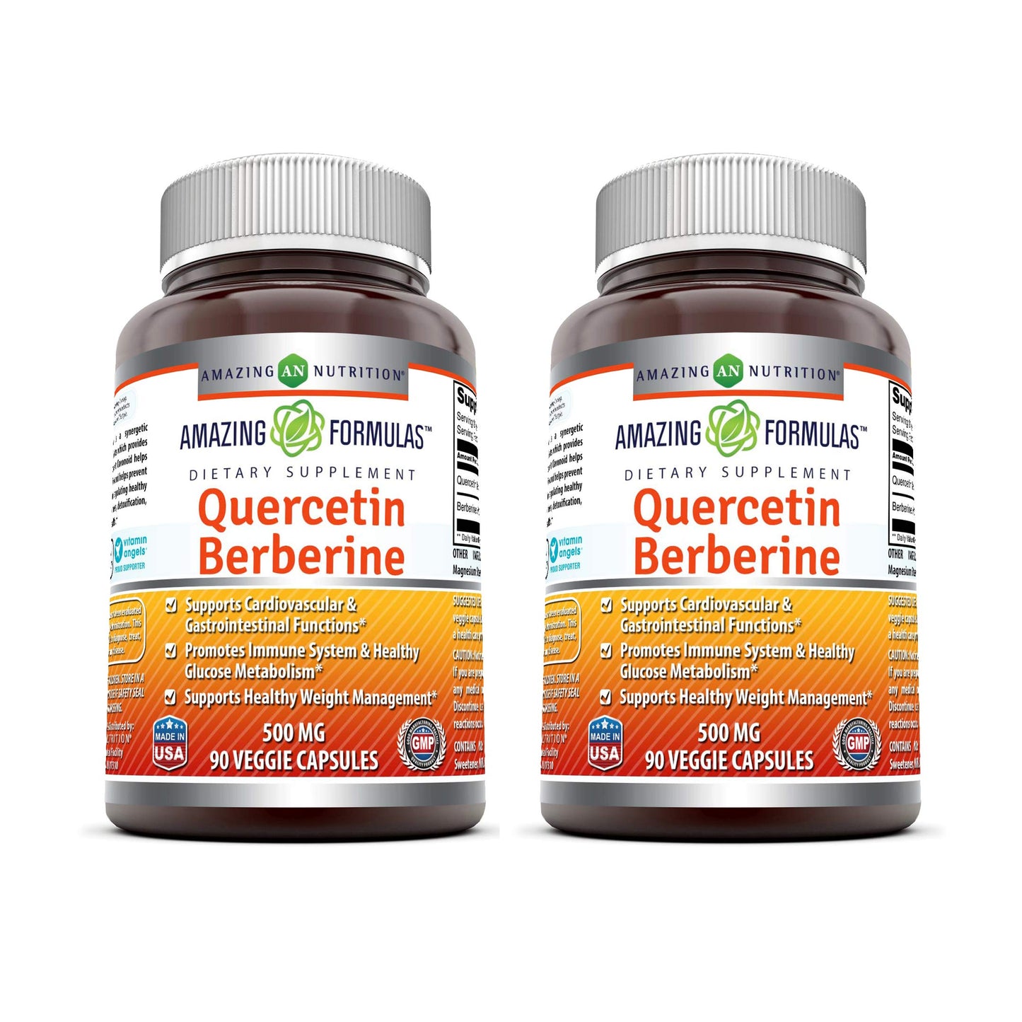Quercetin Berberine 500 mg – Veggie Capsule | Non-GMO | Gluten Free | USA Made