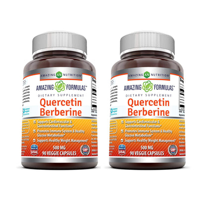Quercetin Berberine 500 mg – Veggie Capsule | Non-GMO | Gluten Free | USA Made