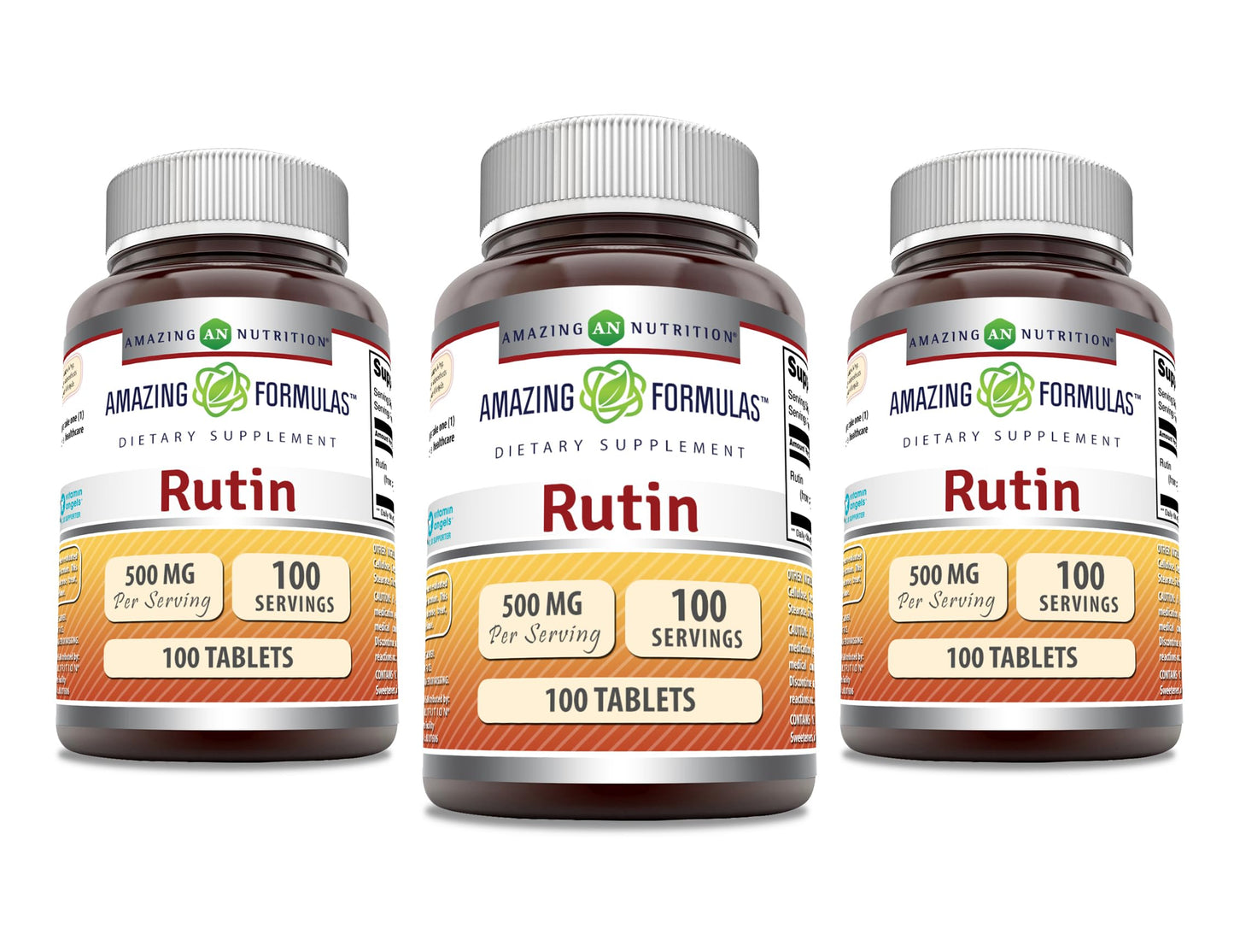 Amazing Formulas Rutin Supplement – 500 mg, 100 Count, 3 Pack, Made in USA