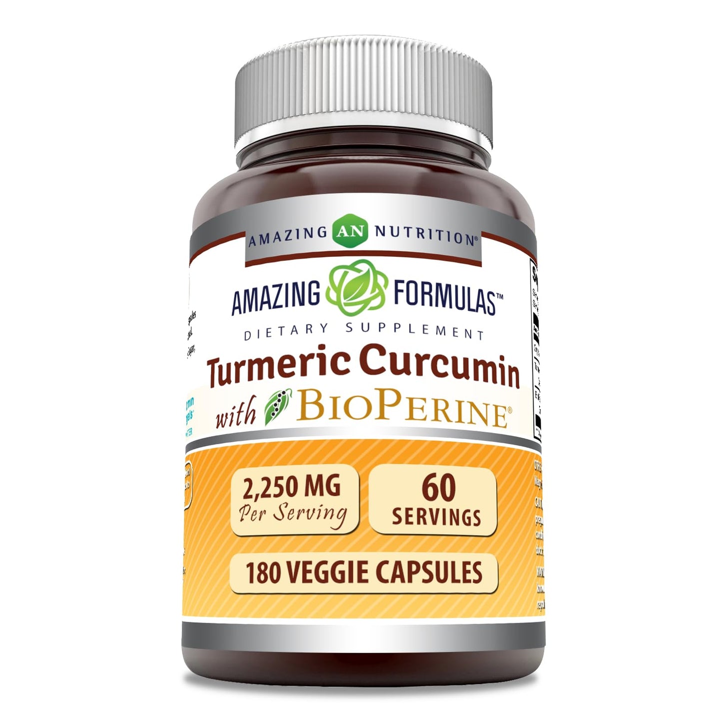 Amazing Formulas Turmeric Curcumin with Bioperine – 2250 Mg/Serving, 180 Count, Made in USA