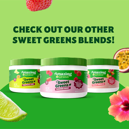 Amazing Grass Sweet Greens & Superfoods Powder – Summer Berry (30 Servings) with Probiotics
