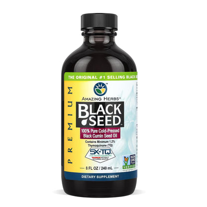 Amazing Herbs Black Seed Oil - Cold Pressed Nigella Sativa 8 oz
