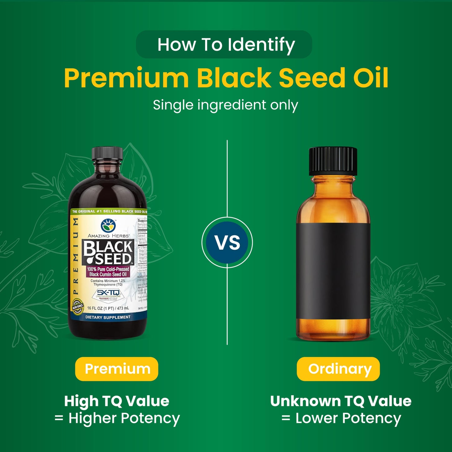 Amazing Herbs Premium Black Seed Oil - Cold Pressed Nigella Sativa, Gluten Free & Non-GMO - 32 fl oz (2 x 16 fl oz)
