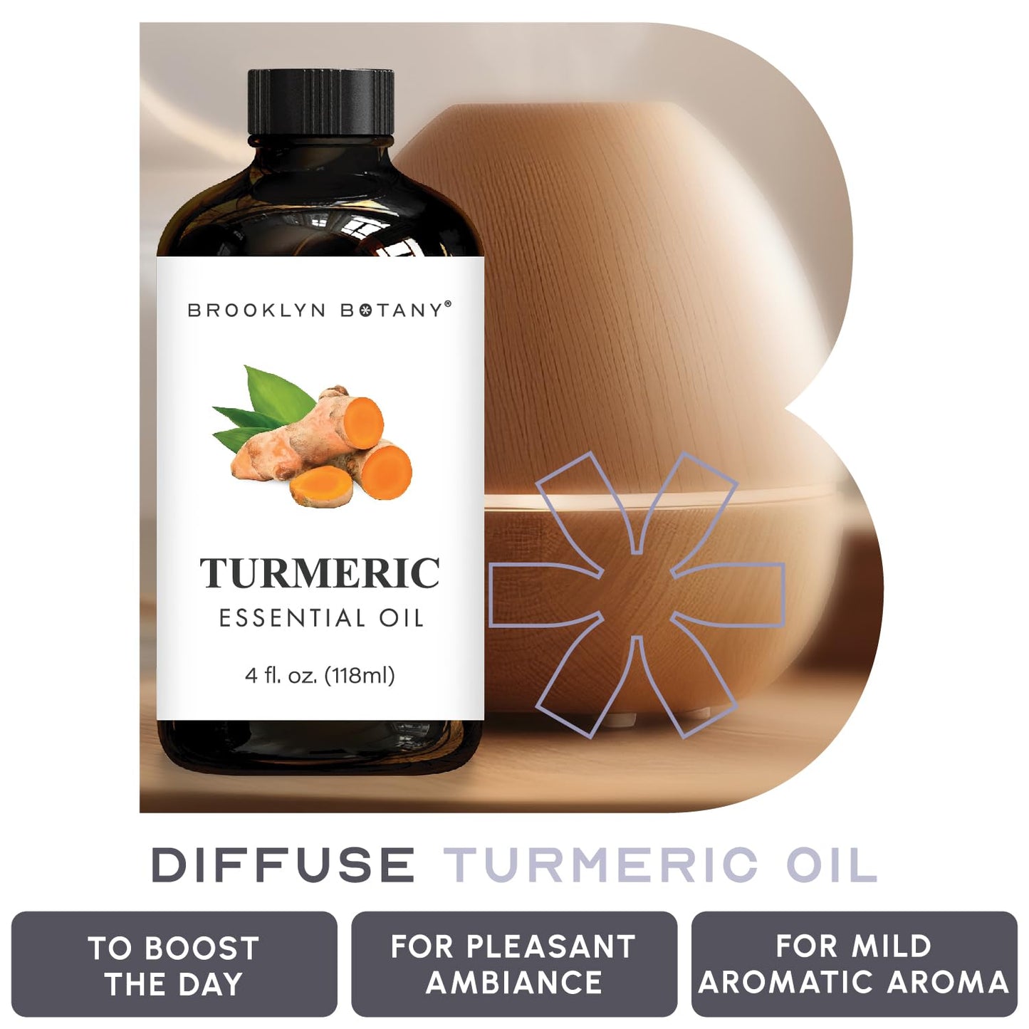 Brooklyn Botany Turmeric Essential Oil 4 oz, Pure & Natural