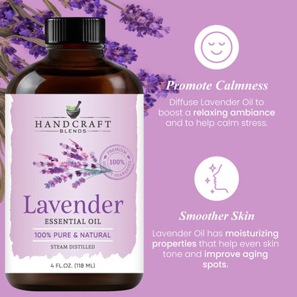 Handcraft Blends Lavender Essential Oil – 4 Fl Oz – 100% Pure & Natural, Premium Grade