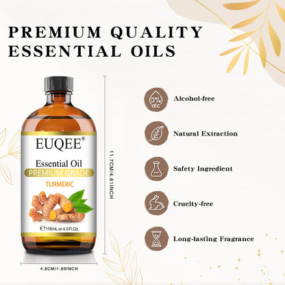 EUQEE Turmeric Essential Oil 118ml (4 Fl. Oz) | Pure Turmeric Oil for Diffusers, DIY Soap & Candles