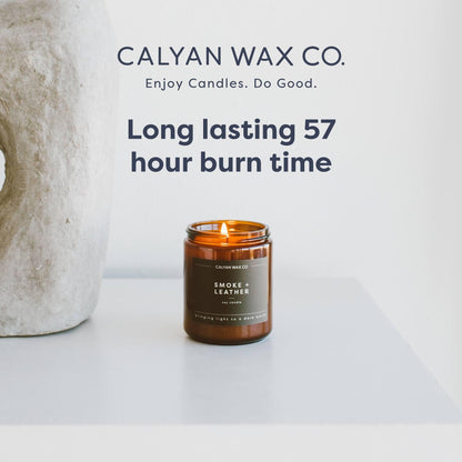 Calyan Wax Co. Mahogany & Cashmere Candle - 57-Hour Burn - 7.2oz Soy Wax