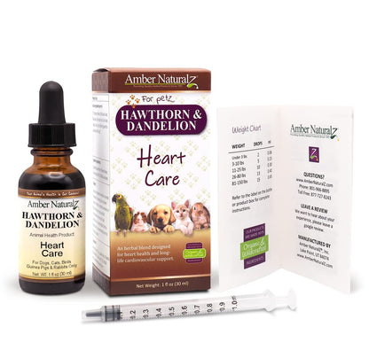 Amber NaturalZ Hawthorn & Dandelion Herbal Supplement for Pets | Heart Health & Circulation