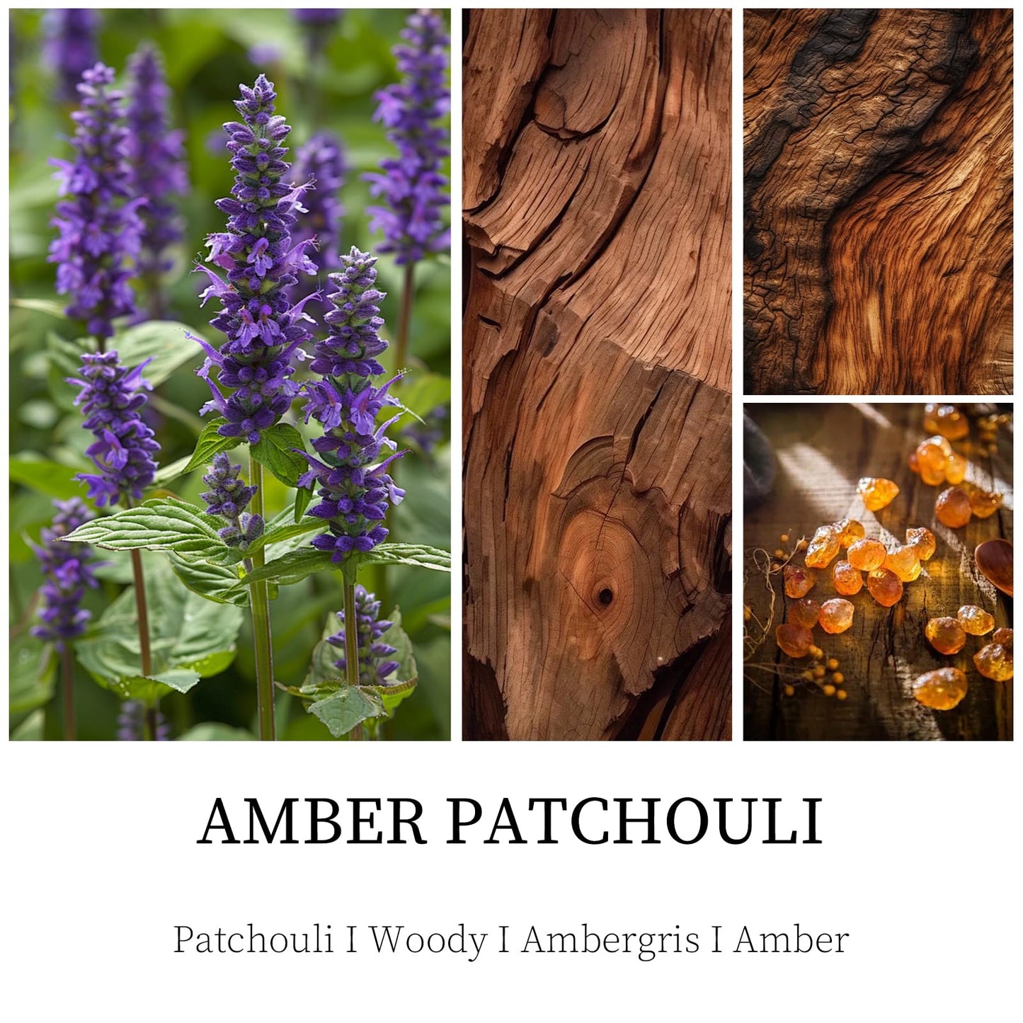 Amber Patchouli Candle - 9 oz Soy Men's Candle, Gift for Him