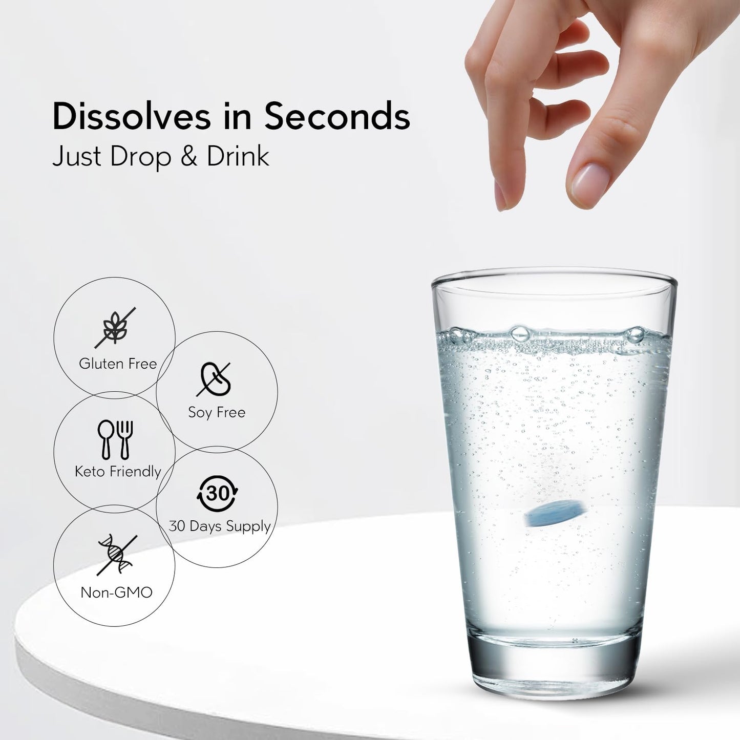 Hydrogen Water Tablets with Magnesium – 108 PPM, IHSA Certified
