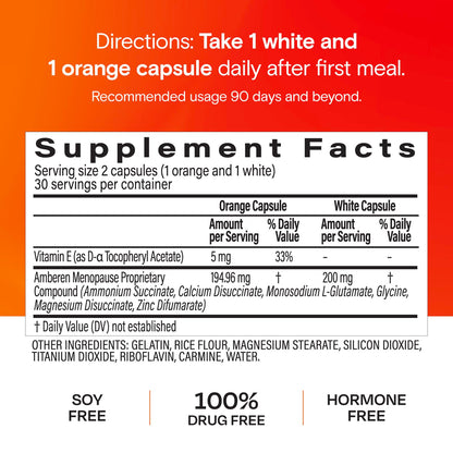 Amberen Menopause Supplement for Women - 60 Capsules | Supports Hormone Balance & 12 Symptom Relief