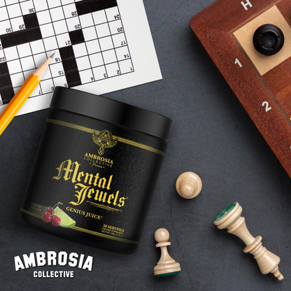 Ambrosia Mental Jewels Powder – Cognitive Enhancer, Cherry Limeade, 30 Servings