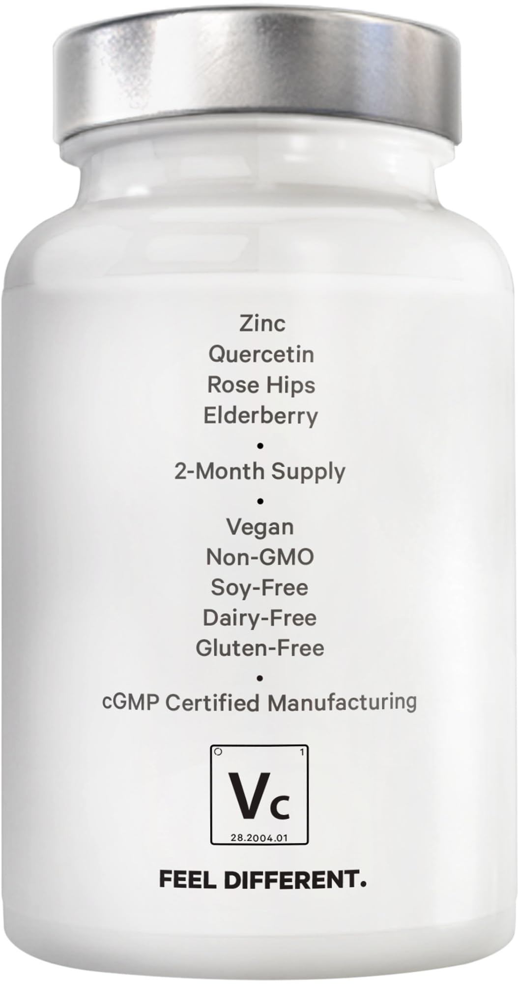 Amen Vitamin C+ with Zinc, Bioflavonoids, Quercetin, Rose Hips & Elderberry – Vegan, Non-GMO – 2 Months Supply (120 Capsules)
