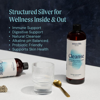 Ameo Life Colloidal Silver Liquid 30 PPM | Alkaline Silver Water for Immune Support & Gut Health | 16 oz