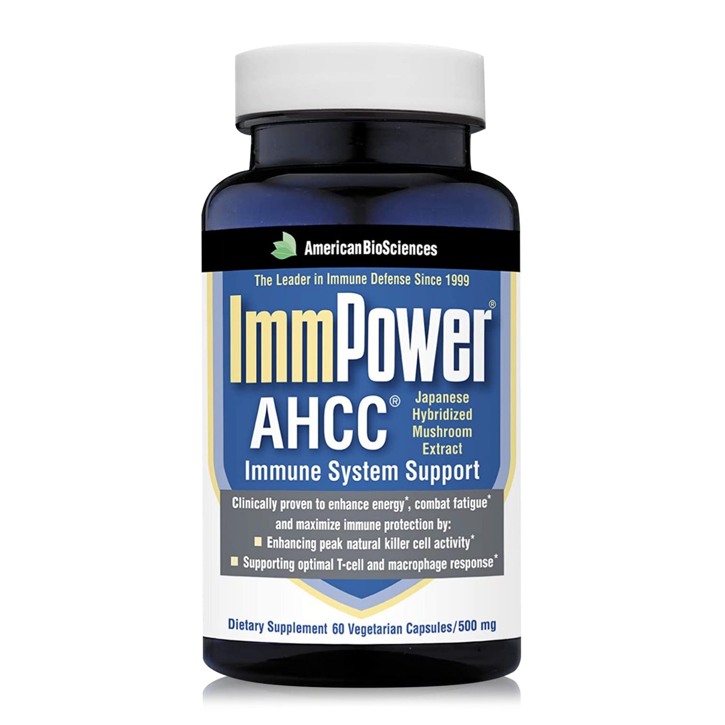 American BioSciences ImmPower AHCC 500mg Capsule – Immune Support, NK Cell Activity, 60 Veggie Capsules