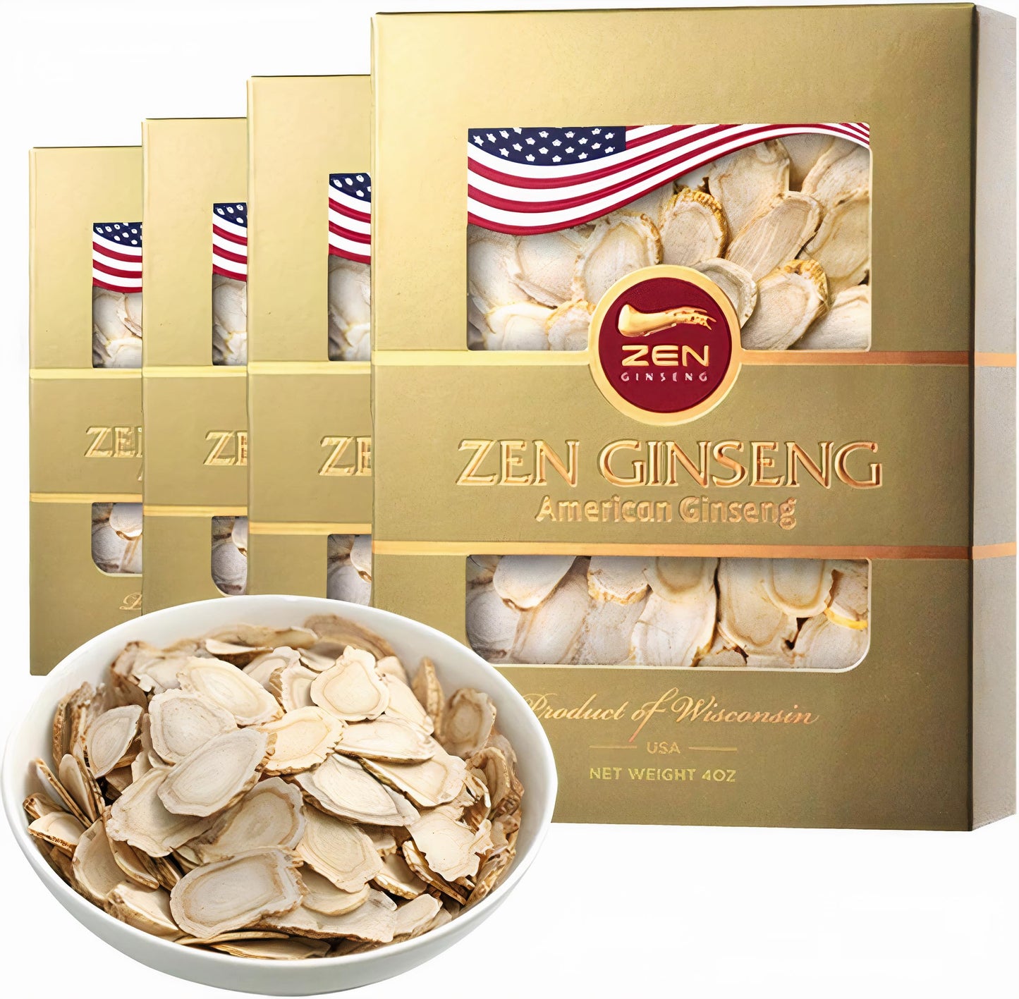 American Wisconsin Ginseng Slices - 16 oz | Boost Energy, Performance & Mood