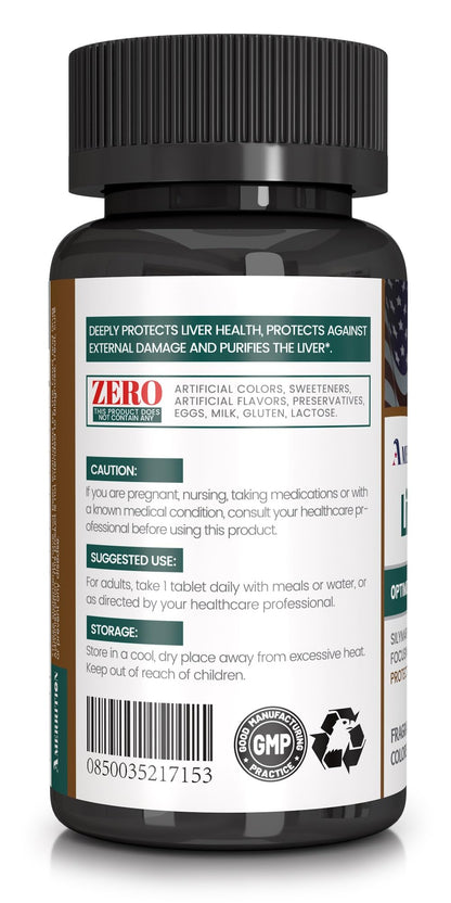 Amerrition Liver Support – Milk Thistle Silymarin, Artichoke Extract & Turmeric – 60 Tablets