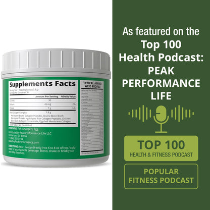 Peak Performance All 5 Multi-Collagen Powder – Types I, II, III, V, X | Keto & Paleo