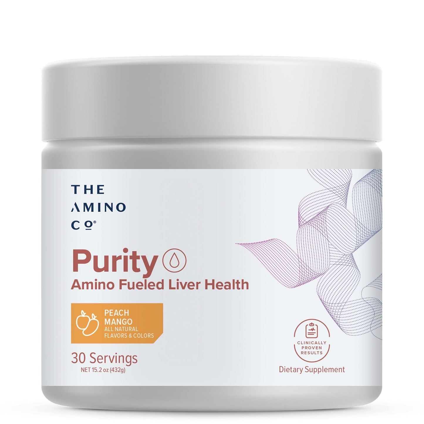 The Amino CO. Purity – Liver Support Supplement with Essential Amino Acids for Liver Detox Cleanse – Boost Liver Health for Optimal Liver Support – Peach Mango, 30 Servings