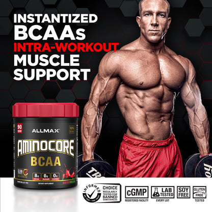 ALLMAX AMINOCORE BCAA – Fruit Punch, 945 g | 90 Servings, 8.18 g BCAA per Serving