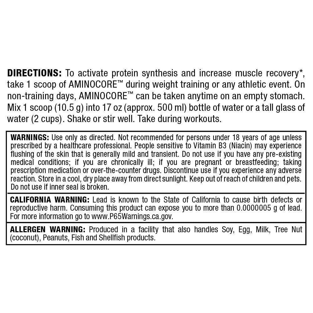 ALLMAX AMINOCORE BCAA – Fruit Punch, 945 g | 90 Servings, 8.18 g BCAA per Serving