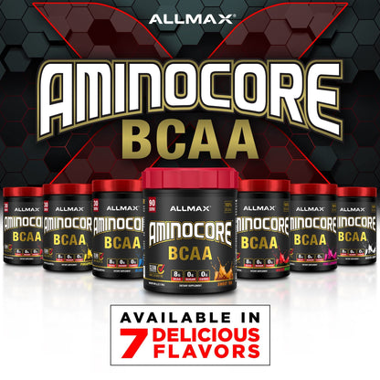 ALLMAX AMINOCORE BCAA Powder – 8,180 mg BCAAs, White Grape, 945 g