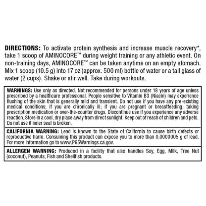ALLMAX AMINOCORE BCAA Powder – 8,180 mg BCAAs, White Grape, 945 g