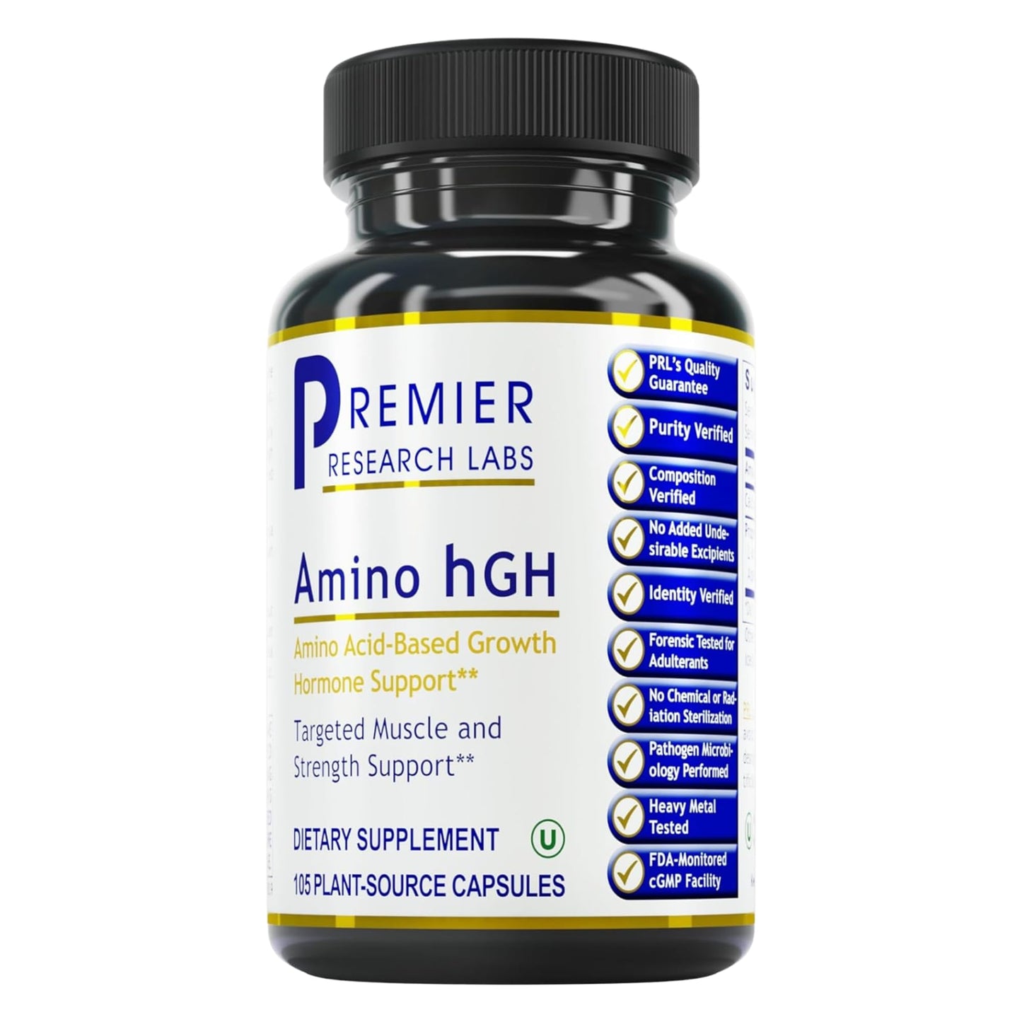 Premier Research Labs Amino HGH - HGH Supplements for Men & Women, L-Arginine & L-Lysine, 105 Capsules