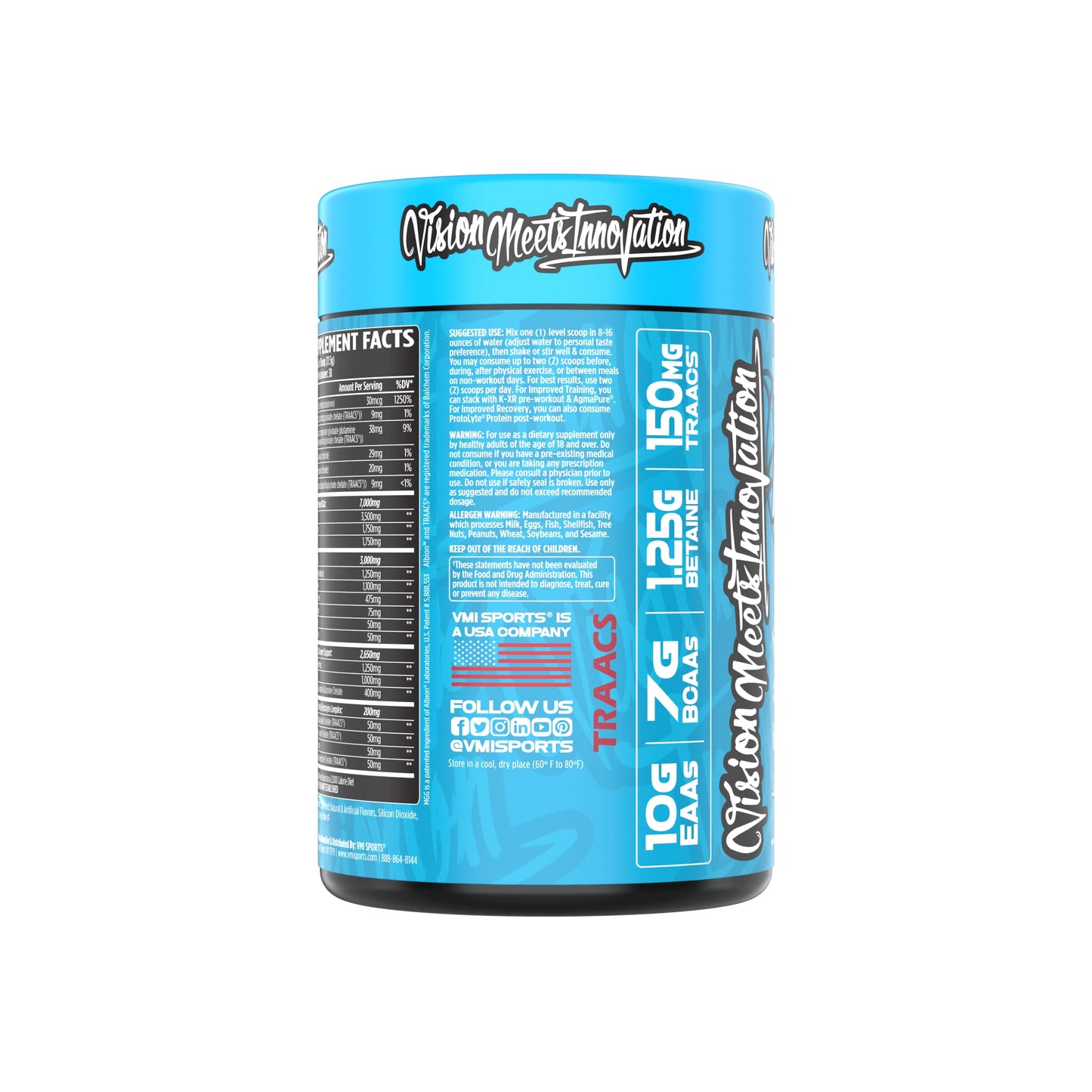 Aminogex Ultra by VMI Sports | EAA + BCAA Powder | Hydration & Recovery with Electrolytes, Betaine & Glutamine | 30 Servings | Blue Shark Gummy