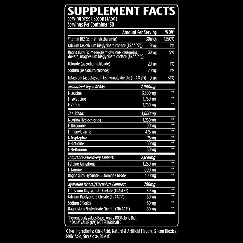 VMI Sports Aminogex Ultra BCAA Powder with Betaine & Glutamine – Patriot Pop (30 Servings)