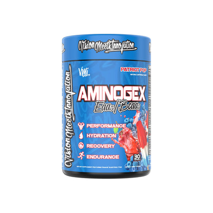 VMI Sports Aminogex Ultra BCAA Powder with Betaine & Glutamine – Patriot Pop (30 Servings)