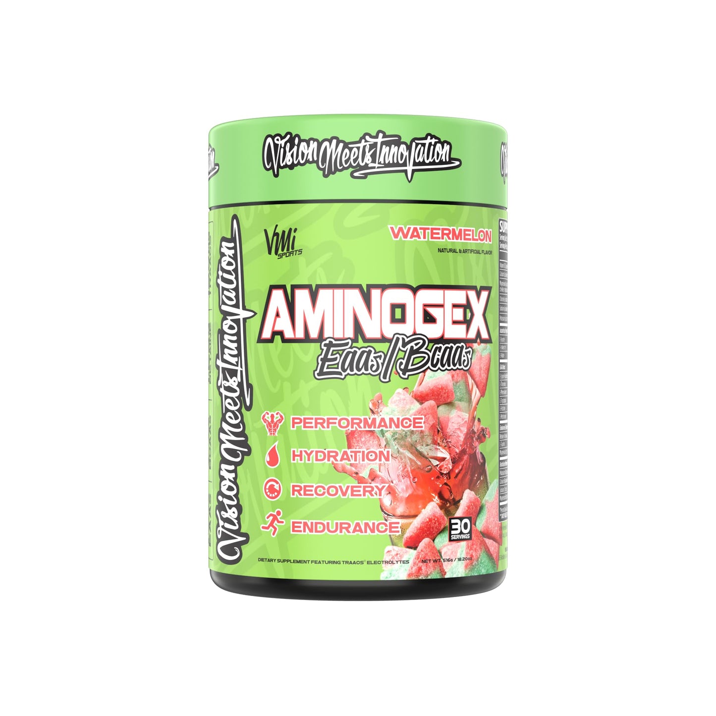 Aminogex Ultra BCAA Powder with Betaine & Glutamine – Intra-Workout Electrolyte Drink (Watermelon, 30 Servings)