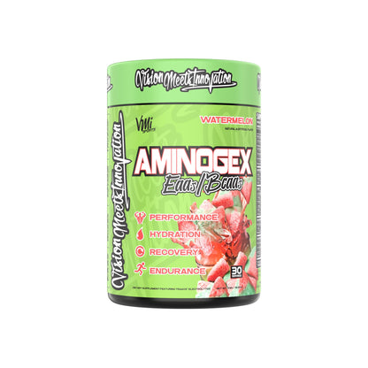 Aminogex Ultra BCAA Powder with Betaine & Glutamine – Intra-Workout Electrolyte Drink (Watermelon, 30 Servings)