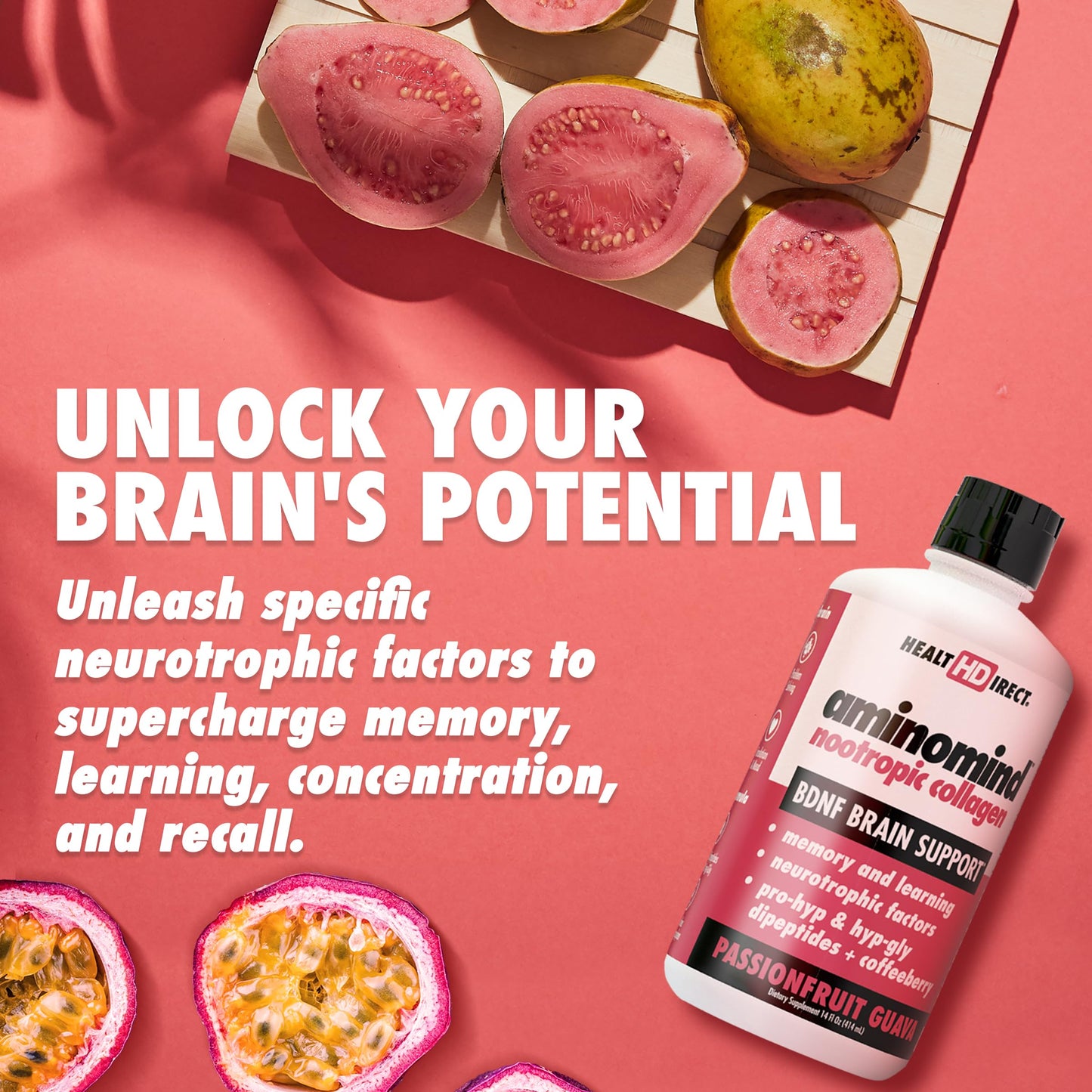 AminoMind Nootropic Collagen for Brain Health | HEALTH DIRECT 14oz