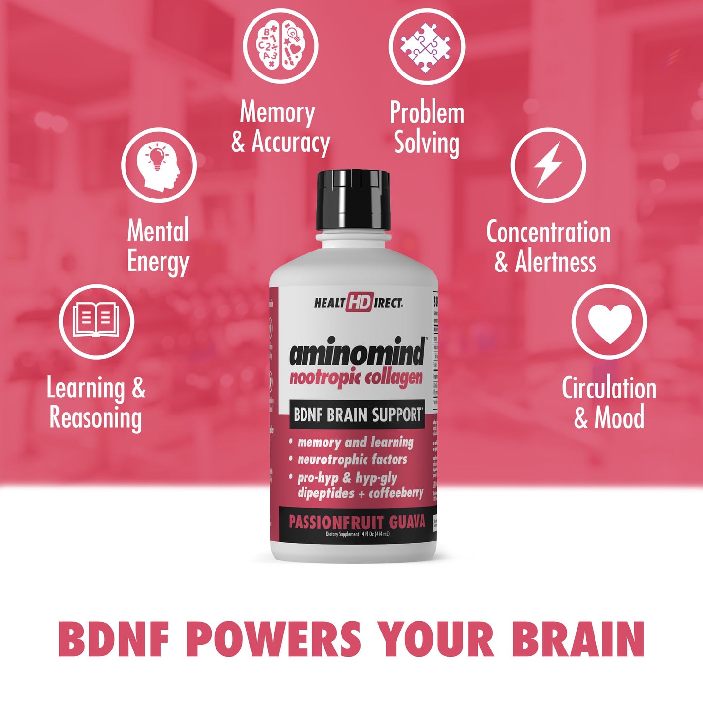 AminoMind Nootropic Collagen for Brain Health | HEALTH DIRECT 14oz