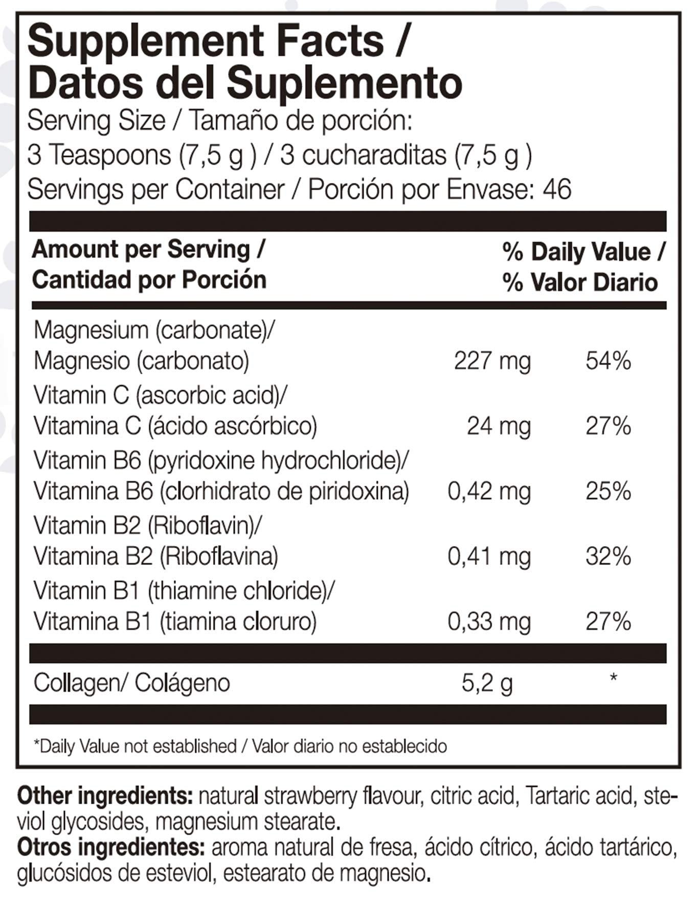 AML Sport Collagen with Magnesium + Vitamin C, B1, B2 & B6 Powder – 350g (Strawberry) – Gluten Free & Sugar Free